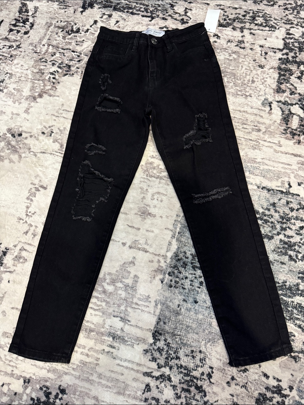 Womens/juniors GOGO JEANS Black Distressed skinny Jeans NWT Size 7